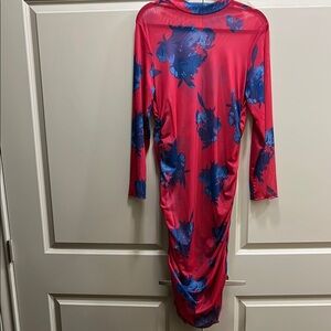 Sheer Pink and Blue Floral Dress Size 1X